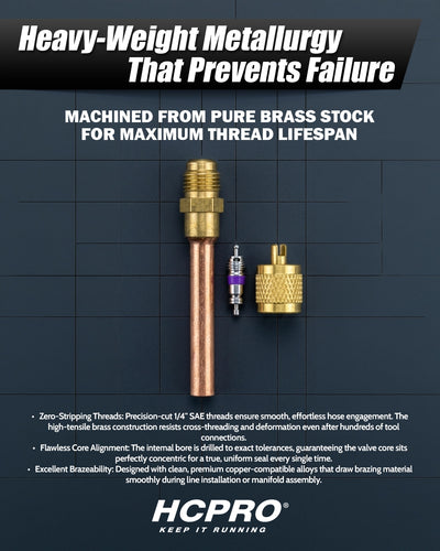 RAV1 1/4" SAE High Pressure Access Valve for R410, R32, R22