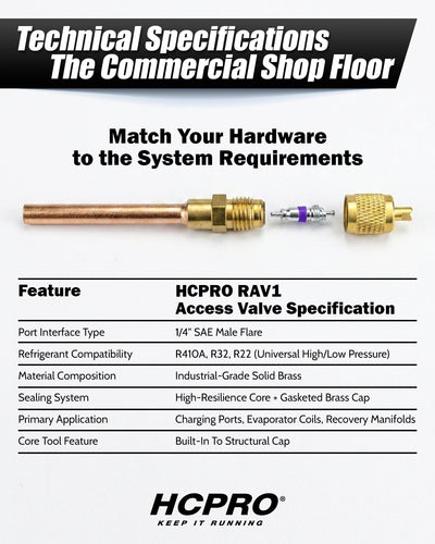 RAV1 1/4" SAE High Pressure Access Valve for R410, R32, R22