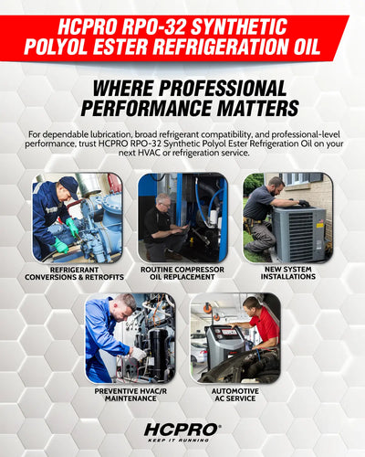 RPO-32 Synthetic POE Refrigeration Oil — R-410A, R-32, R-134a, R-1234yf & A2L