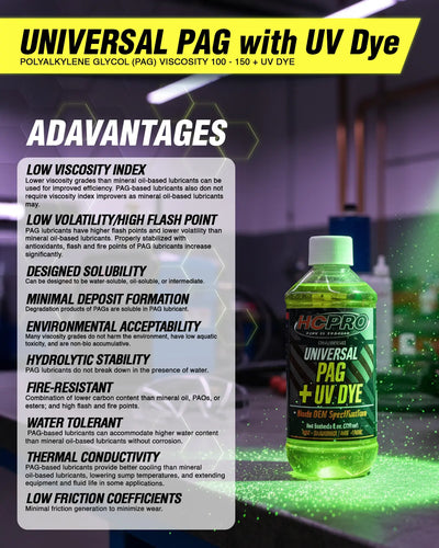 UV Dye Universal PAG Oil for R134a AC Systems – 8oz