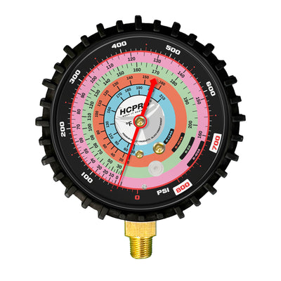 Universal Replacement Gauge 80 mm PSI/°F R410a, R22, R404a, R134a - High image