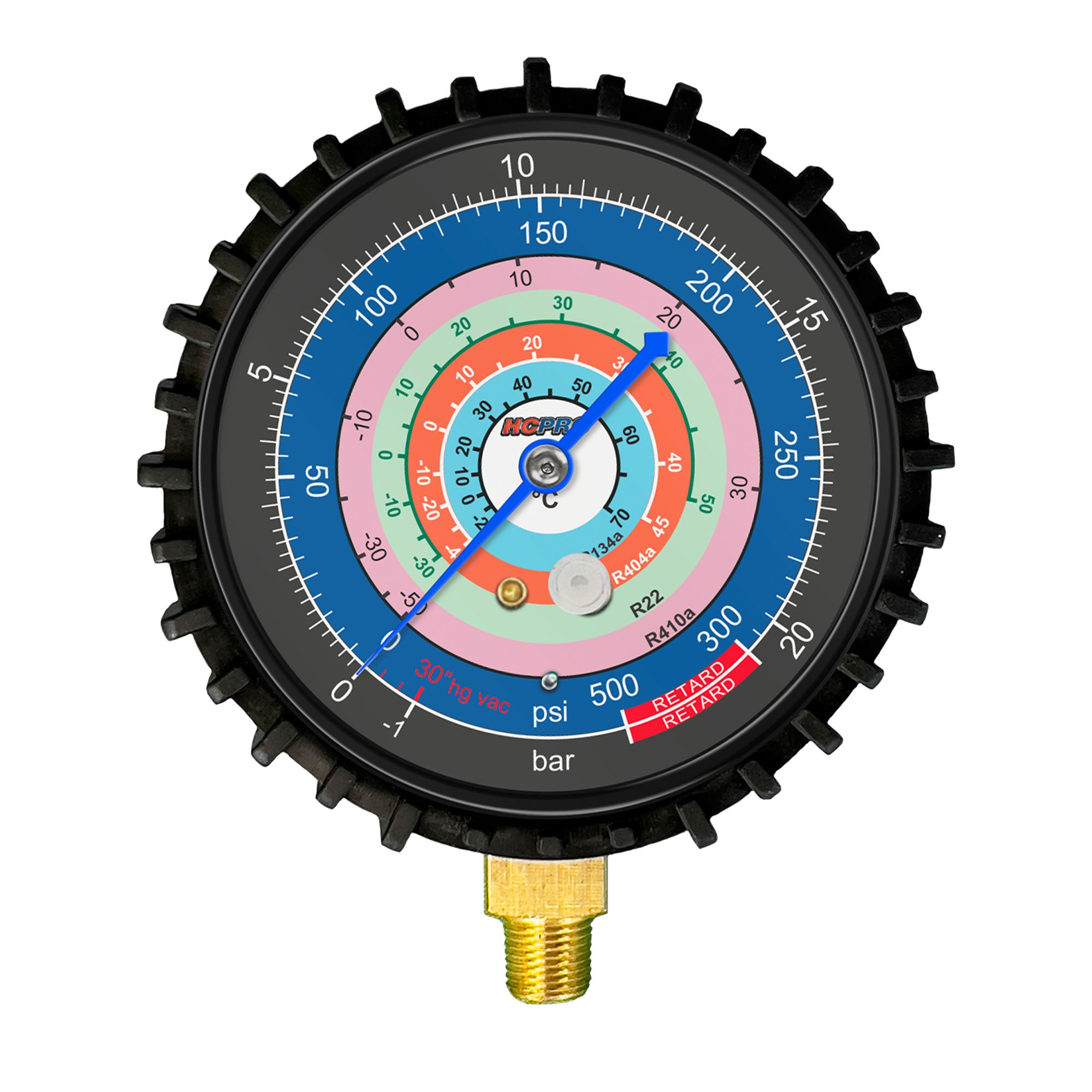 Universal Replacement Gauge 80 mm PSI/°C R410a, R22, R404a, R134a - Low image