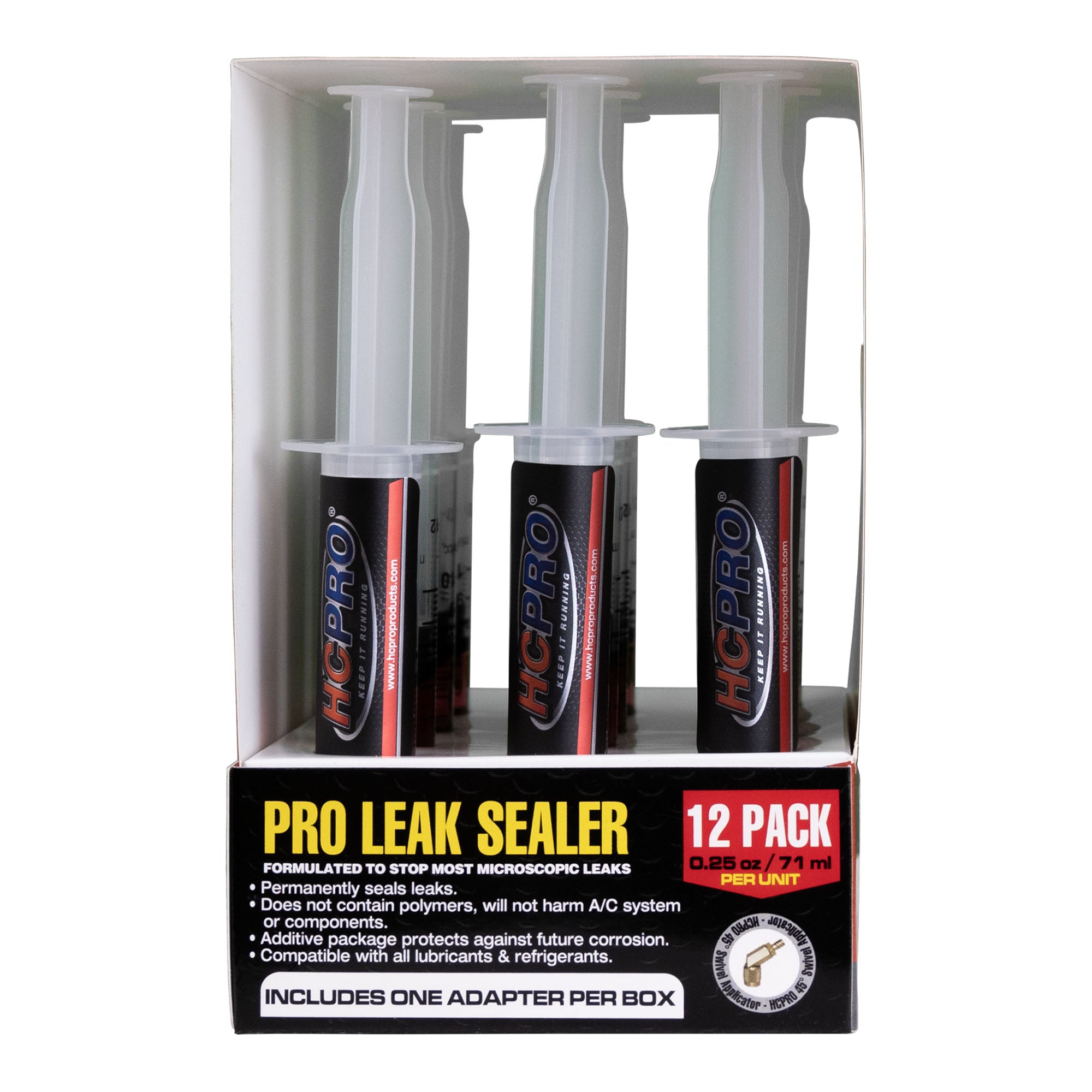 HCLEAK12R Pro Leak Sealer with 45° Swivel Adapter for Easy Access Application 12 Applications 0.25 fl oz. for AC, Refrigeration, and Automotive Systems Compatible with All Refrigerants image 4