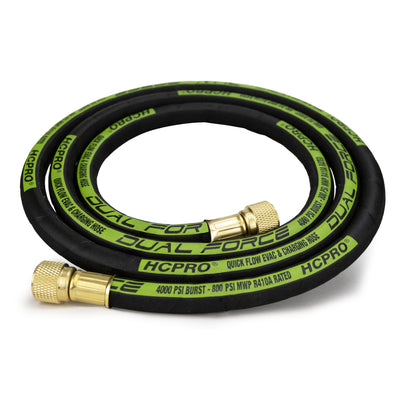 Dual Force QuickFlow Evac and Charging Kit w3/8″ SAE 6’ft. Hose &amp; R410a 5/16" Valve Core Removal Tool image 1